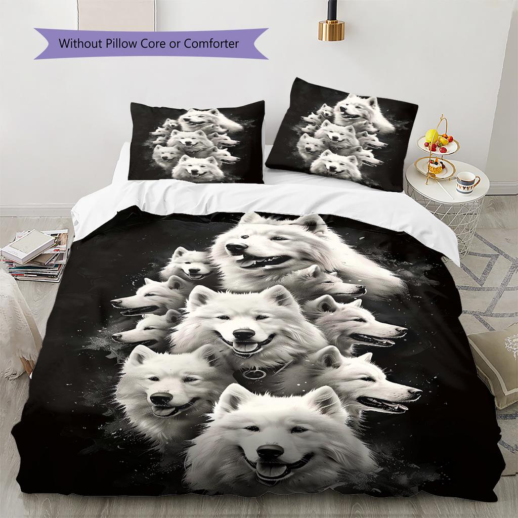 Scottish Shepherd Pattern Bedding Quilt Set Quilt Cover Pillowcase Home Decoration Gift (1 * Duvet Cover + 2 * Pillowcase, Without Core)