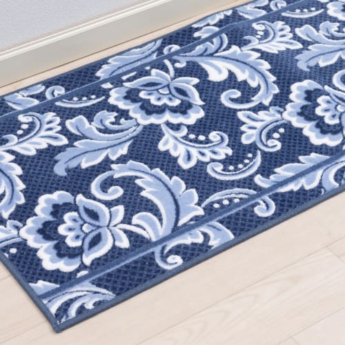 LANCETTI Pizzo Kitchen Mat, Approximately 60 x 150 cm, Blue, Lancetti Senko 34336