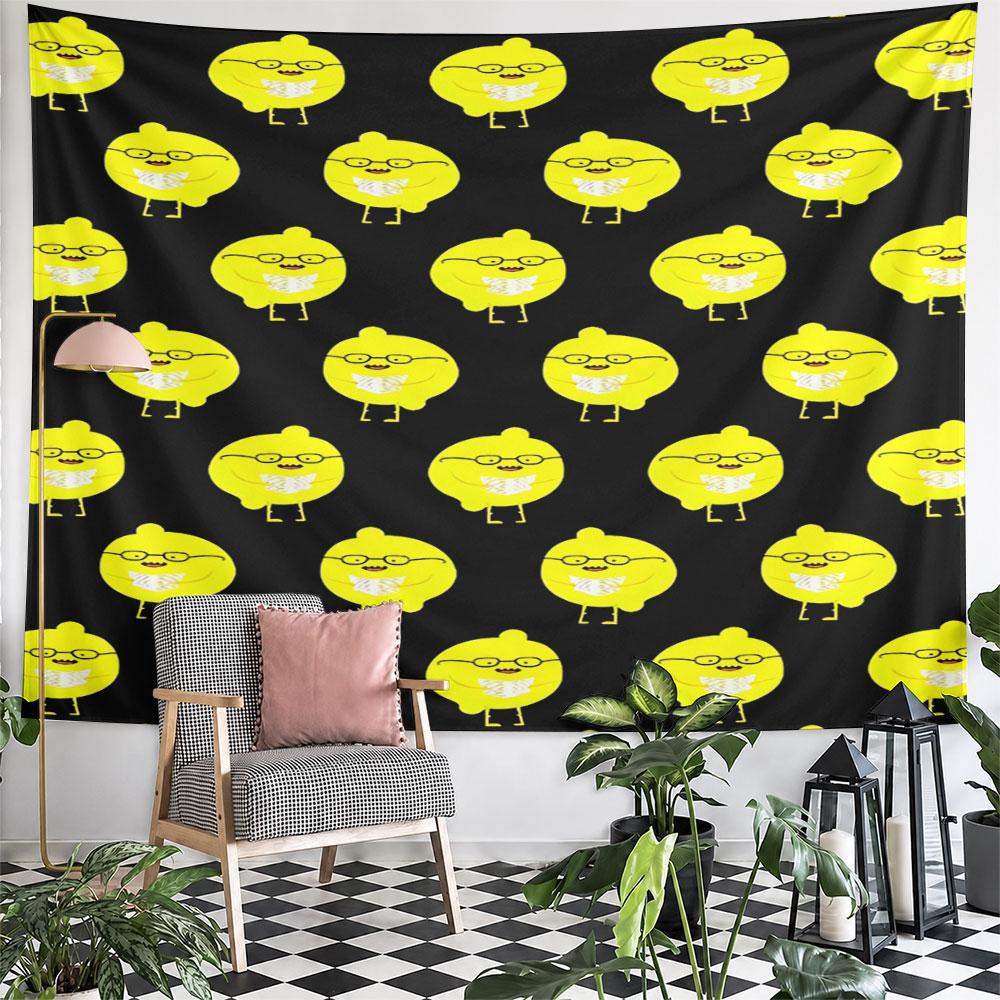 Cute Yellow Cartoon Chicks Pattern Pattern Wall Hanging Tapestry Decorative Tapestry Home Decor for Bedroom and Living Room