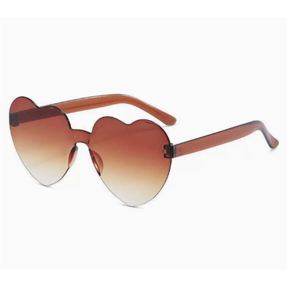 

Love SUNGLASSES Sunglasses Rimless Heart-shaped One-piece Sunglasses Color Peach Heart One-piece Sunglasses