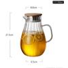 Large-capacity Glass Vertical Stripes Cold Kettle Lemon Beverage Juice Drink Bottle High Temperature Resistance Home Tea Pot