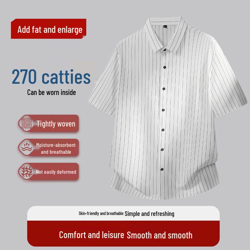 DIBINZE Men s Plus Size Striped Short Sleeve Shirt XL