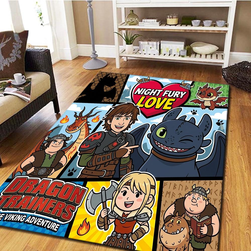 How to Train Your Dragon Living Room Carpet, Bedroom Rug, Home Decor Cool Movie Mat Play Floor Mat -HE27 60x90cm