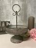 Decorative platter on a leg with a handle metal fruit tray