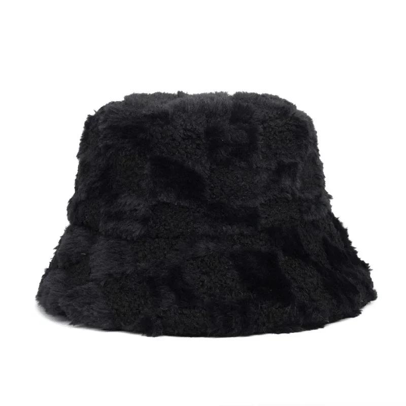 Winter Warm Fur Bucket Caps Women Men Outdoor Keep Warm Fluffy Panama Female Thickened Rabbit Hair Windproof Fisherman Caps