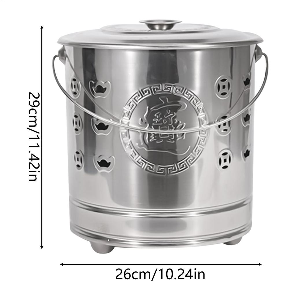 Burn Barrels For Outside Paper Burner Portable Stainless Cage With Lid Fire Hook And Liner Safe For Patio Garden Balcony Deck