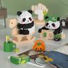 New cartoon building blocks cute pandas flowers, menglan dolls puzzle building blocks Table ornaments boys girls birthday gifts