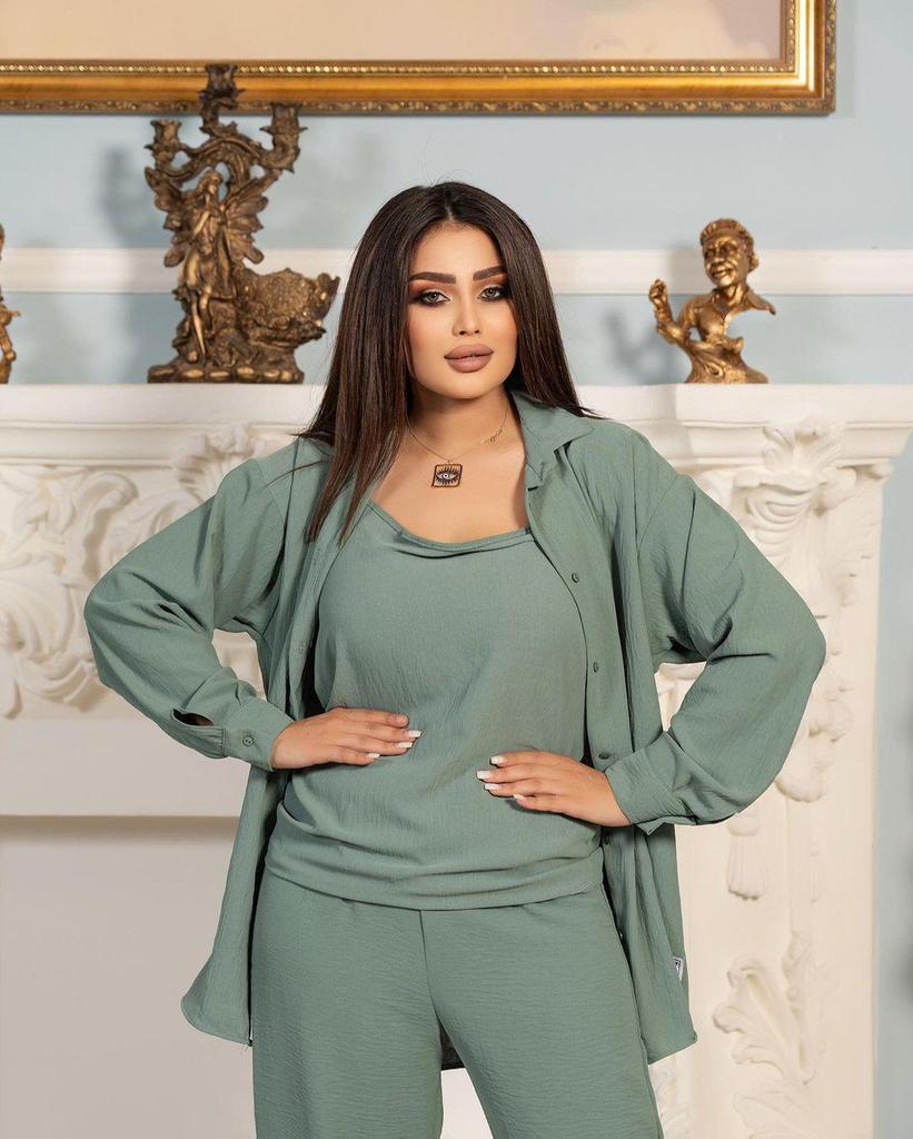 Ensemble 3 Pièces Automne Moyen-Orient 2024: Chemise à manches longues, Gilet et Pantalon pour le trajet domicile-travail.