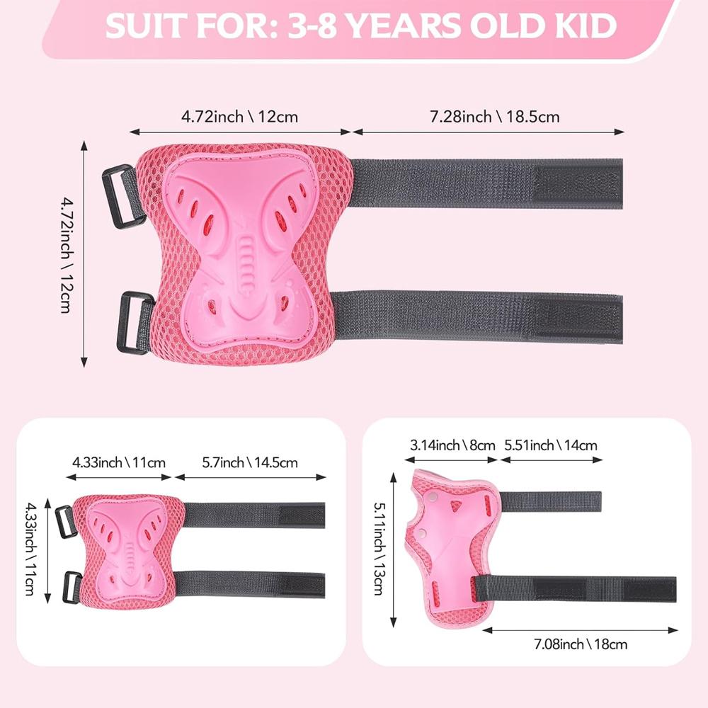 6Pcs Kids 3-10 Years Knee Elbow Pads Guards Protective Gear Set For Roller Skates Cycling Bike Skateboard Scooter Riding Sports