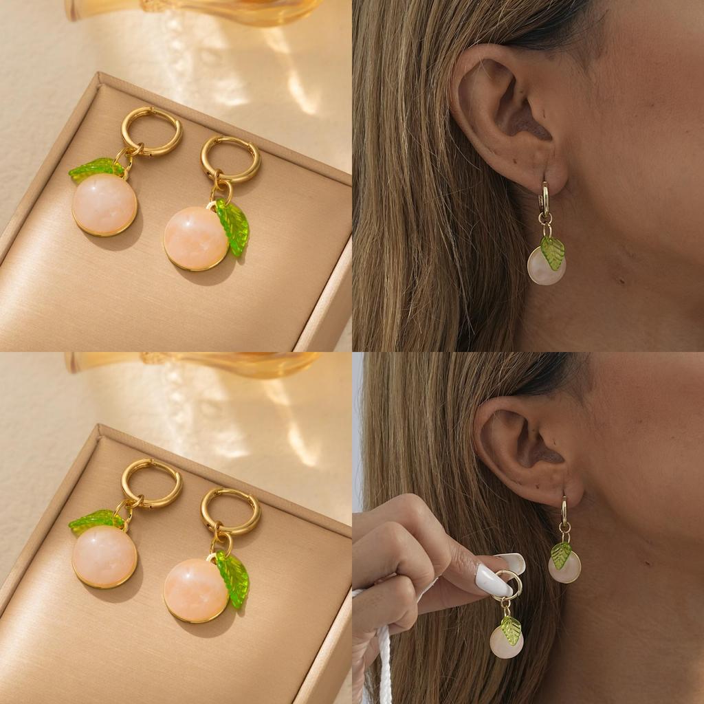 Modische 2023 Damen Rosa Pfirsich Ohrringe Für Street Style Legierung Schmuck