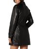Women's Casual Stylish Coat Handmade Lambskin Leather Short Trench Black Genuine