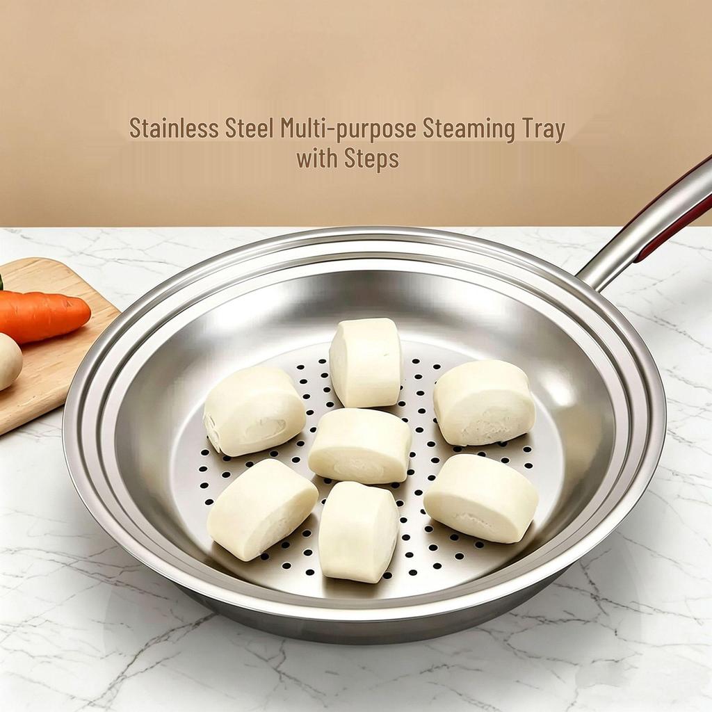 Multipurpose Stainless Steel Steamer Basket & Rack for Wok