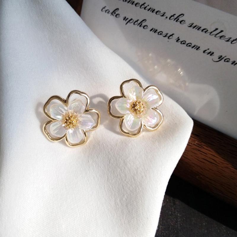 Luxury Crystal Pearl Gold Color Drop Earrings For Women Girl  Elegant Personality Shiny D Letter Earring Fashion Jewelry