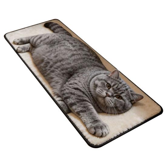 Quick Dry Bath Mat Cute Cat Shape Bathroom Rug, 3D Simulation Modeling, Soft Imitation Cashmere Rug Absorbent Floor Mat, Non-slip Decorative for