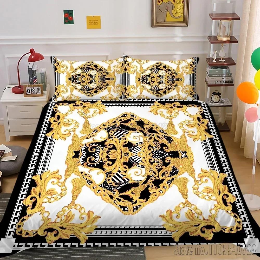 Fashion 3D Digital Luxury Print Duvet Cover Set HD Comforter Cover for Kids Bedding Sets Bedclothes Bedroom Decor