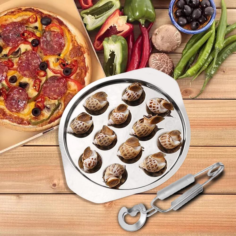 3PCS/SET Round Escargot Serving Tray Elegant Seafood Plates Conch Plates Oyster Plate  Kitchen