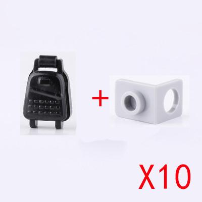 10PCS/LOT MOC Military Building Blocks Soldiers Figure Vest Helmet Belt Mask Earphone Bricks Army Accessories Toys J021