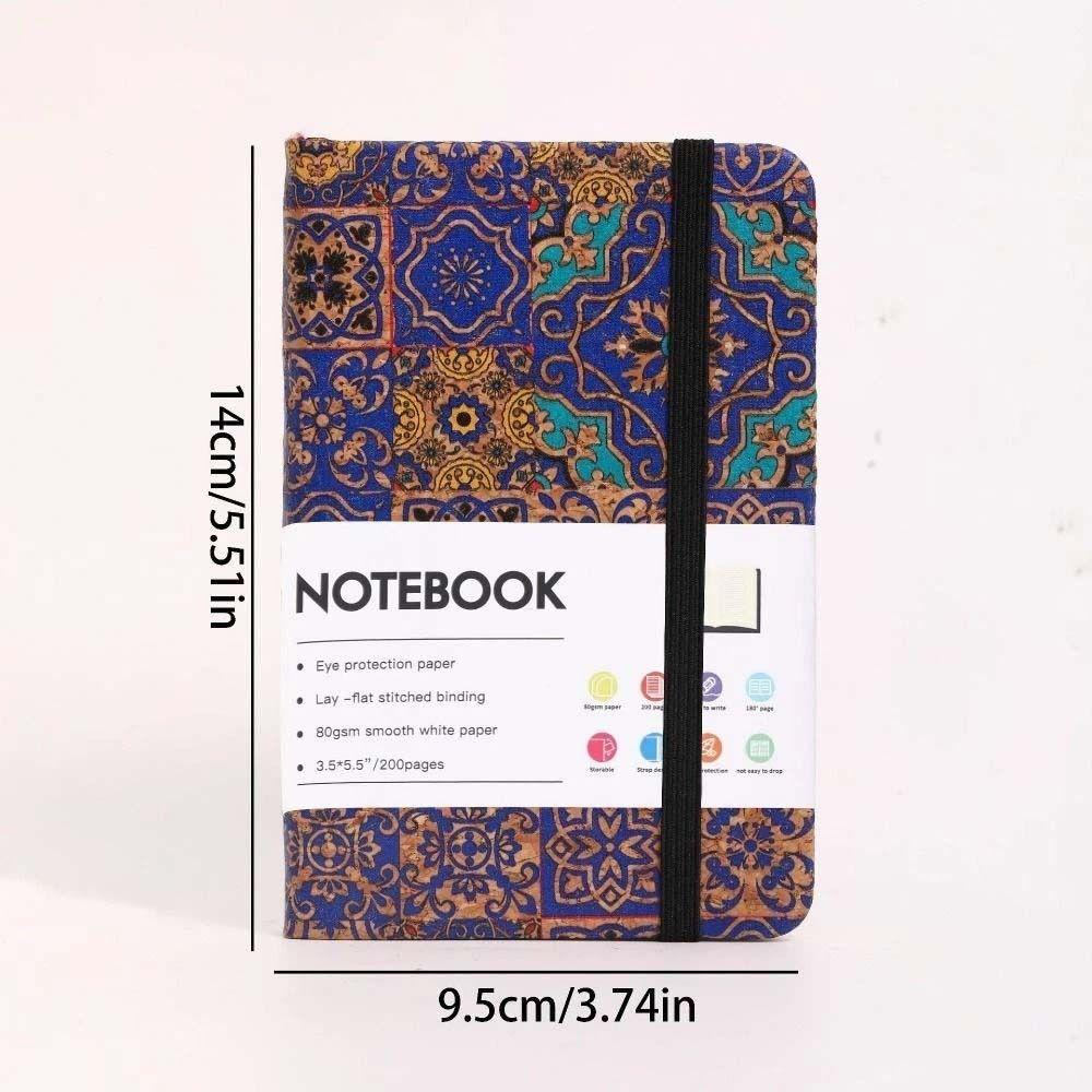 PU Leather A6 Notebook Printed Pattern Writing Book Portable Diary Book  Gift