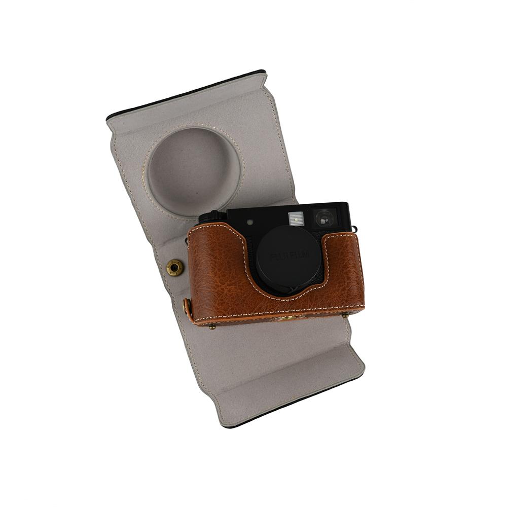 PU-Lederhülle für Fujifilm X-half Fuji Xhalf Kamera Aufbewahrungstasche Schutzhülle mit Riemen