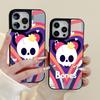 Halloween Skeleton Mirror Phone Case for Apple 17 Pro Max/16 Pro/15/14 Large Hole/13