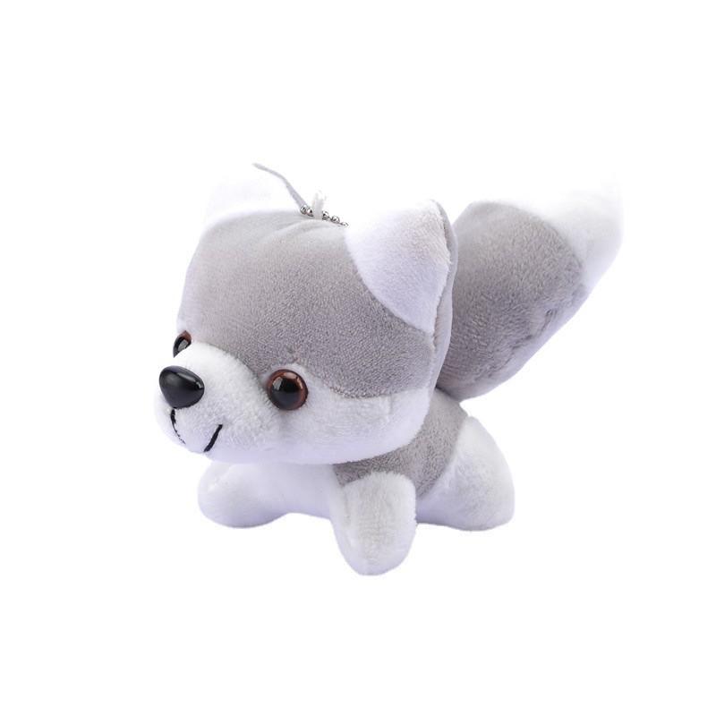 Soft Husky Plush Keychain Charming Dog Toy With Pp Cotton Filling