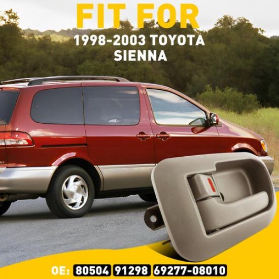 For 98-03 Sienna Toyota Front ide Interior Right Door Handle & bezel Beige