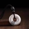 New glossy Ping An Joy Necklace Ping An Buckle Fu Character Large Pendant Fashion Design Necklace