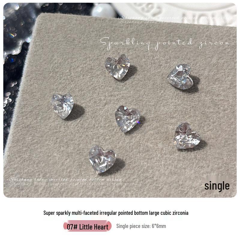 Flashy Pointed Bottom Zirconia Nail Art Rhinestones - High Carbon Transparent Rock Candy Accessories