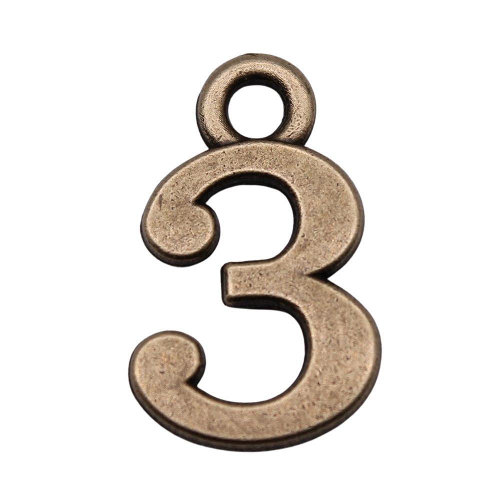 Number Tags Charms Alloy Pendants For Birthday Party Jewelry Making Accessories