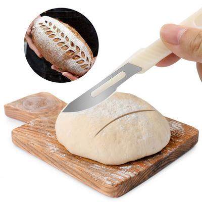 Couteau à trancher Sac pratique à baguette Pain Pâtisserie européenne Coupe-pain Outils de coupe de pâtisserie Avec lame en acier au carbone Manche en PP