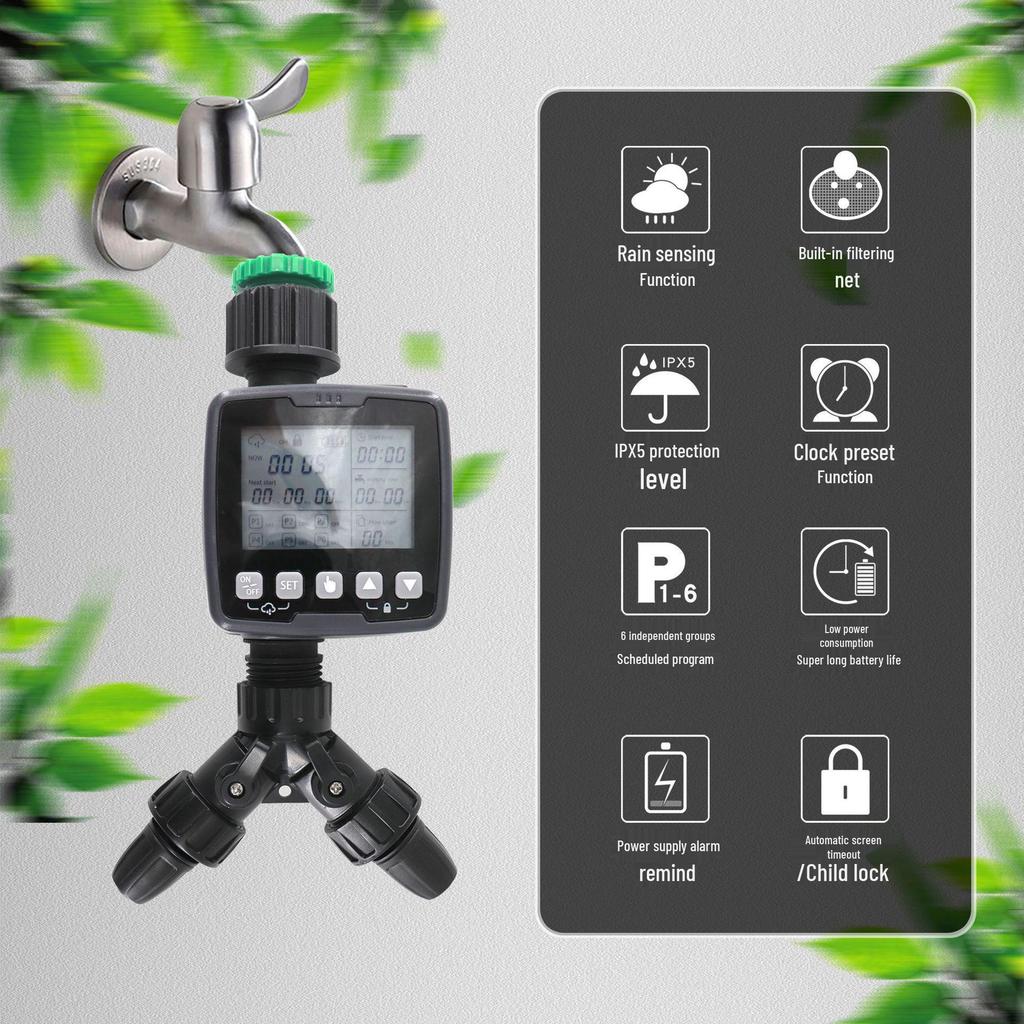 Smart Outdoor Garden Irrigation Timer with Rain Sensor