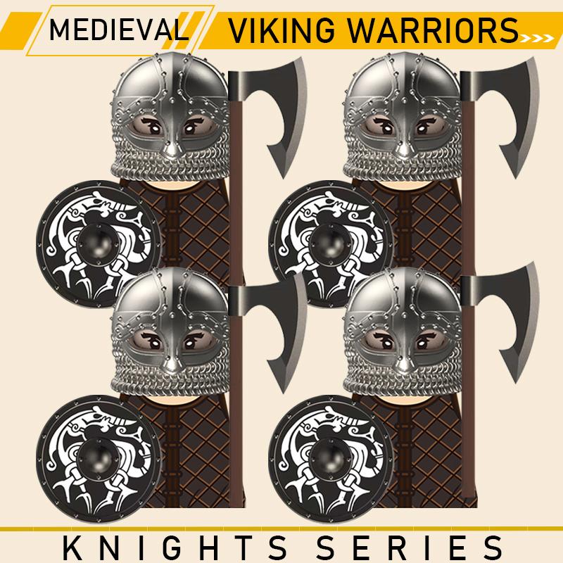 Medieval Military Knights Series Building Blocks Castle Army Soldier Figures Shield Sword Accessories Warrior Bricks Gifts Toys