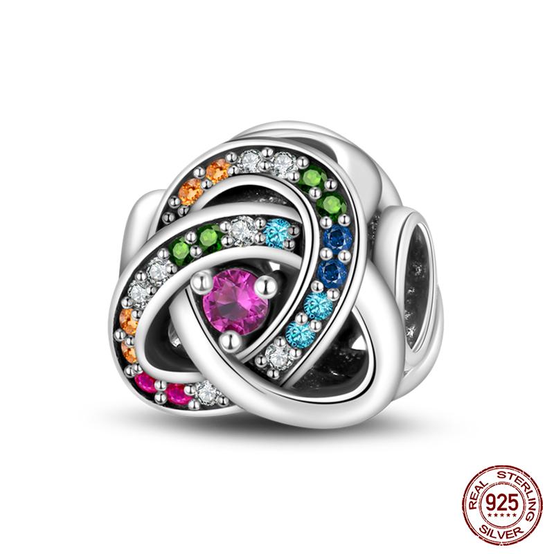 Fit Qikaola Original Bracelet 100% Copper Shining Colorful Zircon Heart Charms Beads Exquisite Diy Jewelry Gift