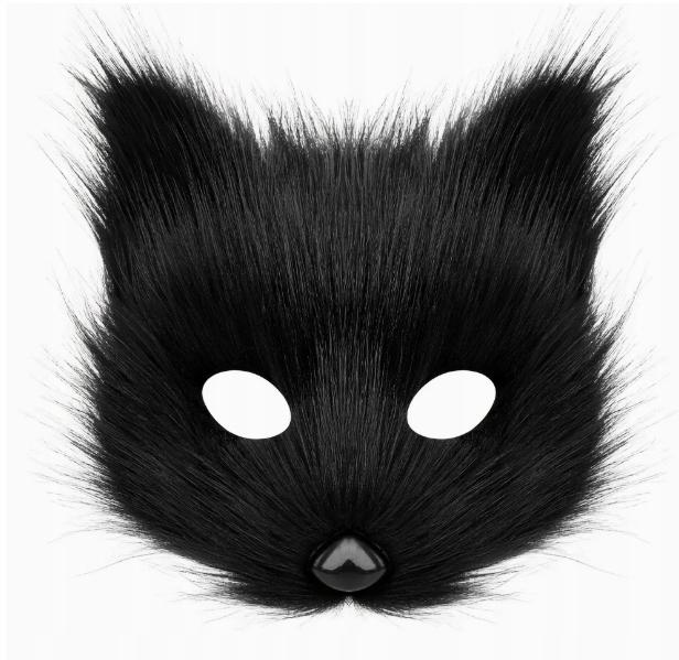 Maska Kot Cosplay Furry Ogon Łapki Mitenki Wilk Lis Futrzak Zestaw 3Szt