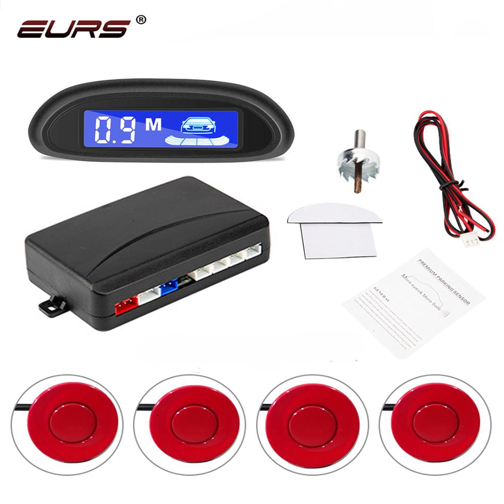 Parkovací radar EURS 4 Senzorová sada 22mm Parktronic Display Reverzní Radar pro bezdrátové auto Rover senzor Monitorovací systém