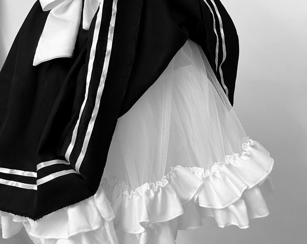 2025 Japonský Anime Maid Kostým - Roztomilé Lolita Černobílé Crossdresser Šaty