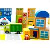 62-Piece Wood City Traffic Building Blocks