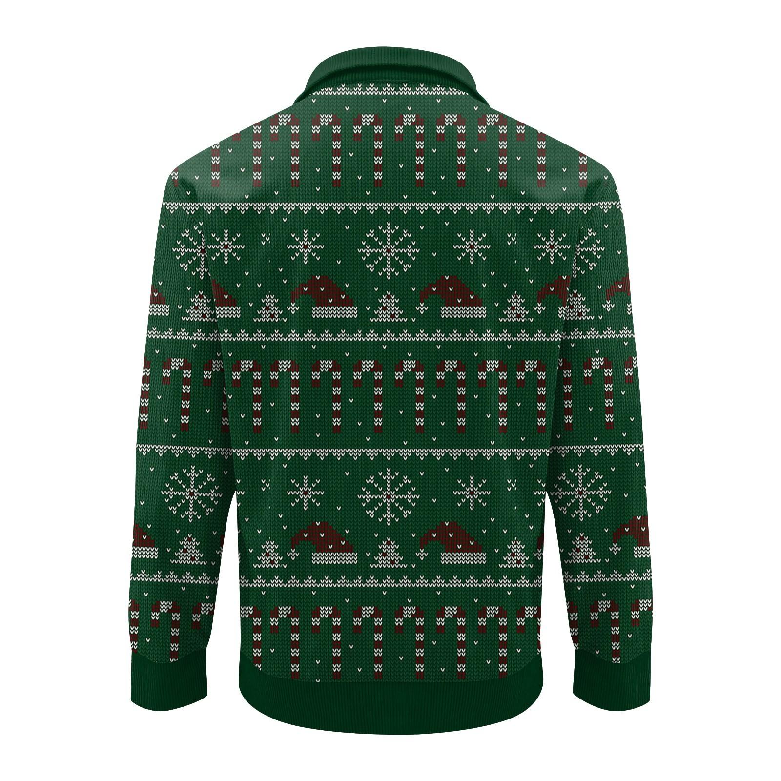 Мужская рождественская хлопковая рубашка-пуловер с длинным рукавом для активного отдыха — фото 7