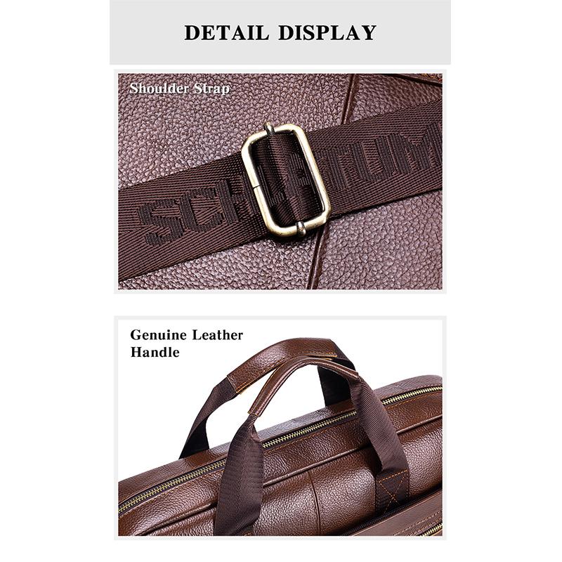Echte Leder Herren Aktentasche Tragbare Büro Handtasche für Laptoptasche Hohe Qualität Business Messenger Umhängetaschen Reisen