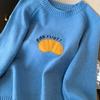 New Arrival: Cozy Orange Embroidered Pullover Sweater - Women's Autumn Winter Knit Top
