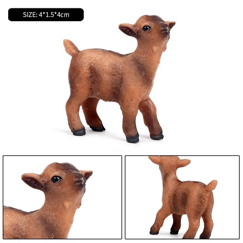Oenux Clasic Animale de Fermă Simulare Oaie Capră Argali Antilopă Model Figurină de Acțiune Figurine Păsări de Curte Jucărie Drăguță Pentru Copil Cadou