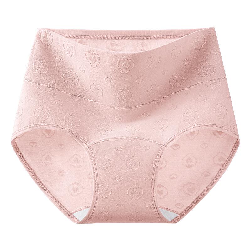 Plus-size Women's Spring and Summer Cotton Antibacterial Extended Crotch High Waist Briefs