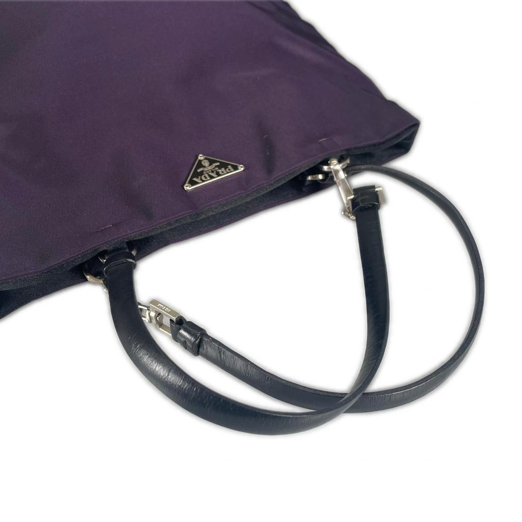 PRADA Triangular logo Handbag purple Women used
