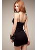 Pure Desire Socialite One-Shoulder Lingerie Set: Chic Slenderizing Mini Dress with Hip-Hugging Skirt.