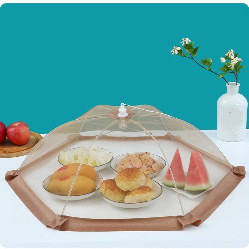 Food Cover Umbrella Table Dishes Mesh Cover Foldable Breathable Anti-Fly Food Net Tent