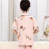 Summer flower mother pajamas middle-aged women's suit cardigan short-sleeved shorts loose and comfortable high-end loungewear
