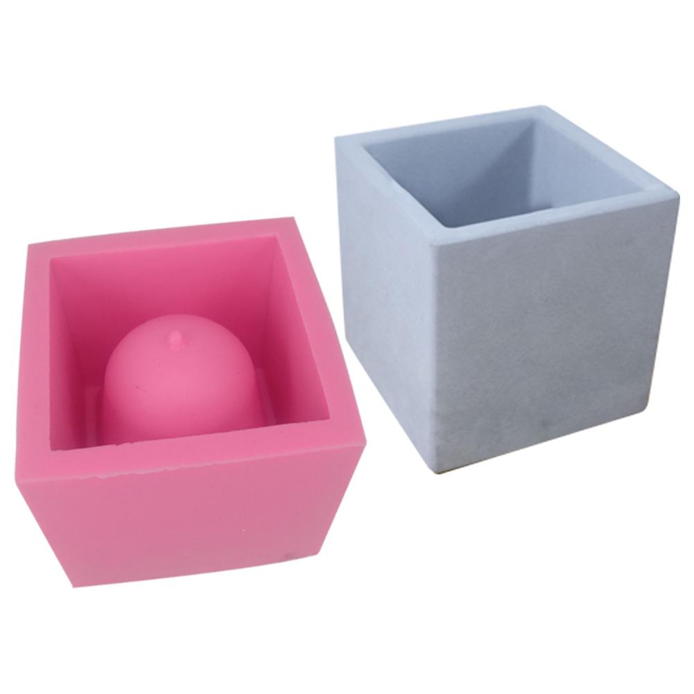 Square and Round Shape 2 Pack Silicone Planter Molds for Concrete Succulent Pots DIY Square and Round Shape 2 Pack Silicone Planter Molds for Concrete Succulent Pots DIY