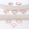 Gold Retro Punk Vintage Ring Set 8 Stück Klassische Kristalle