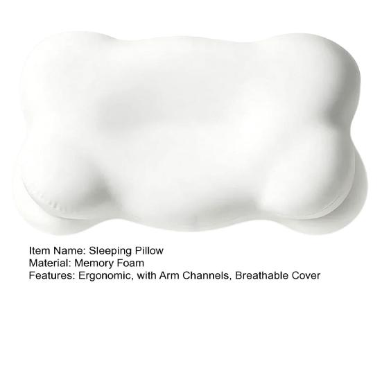 Ergonomisches Wolkenkissen Memory-Schaum Konturkissen mit atmungsaktivem Bezug Doppelte Höhe Halswirbelsäulen-Stützkissen für Seiten-, Rücken- und Bauchschläfer