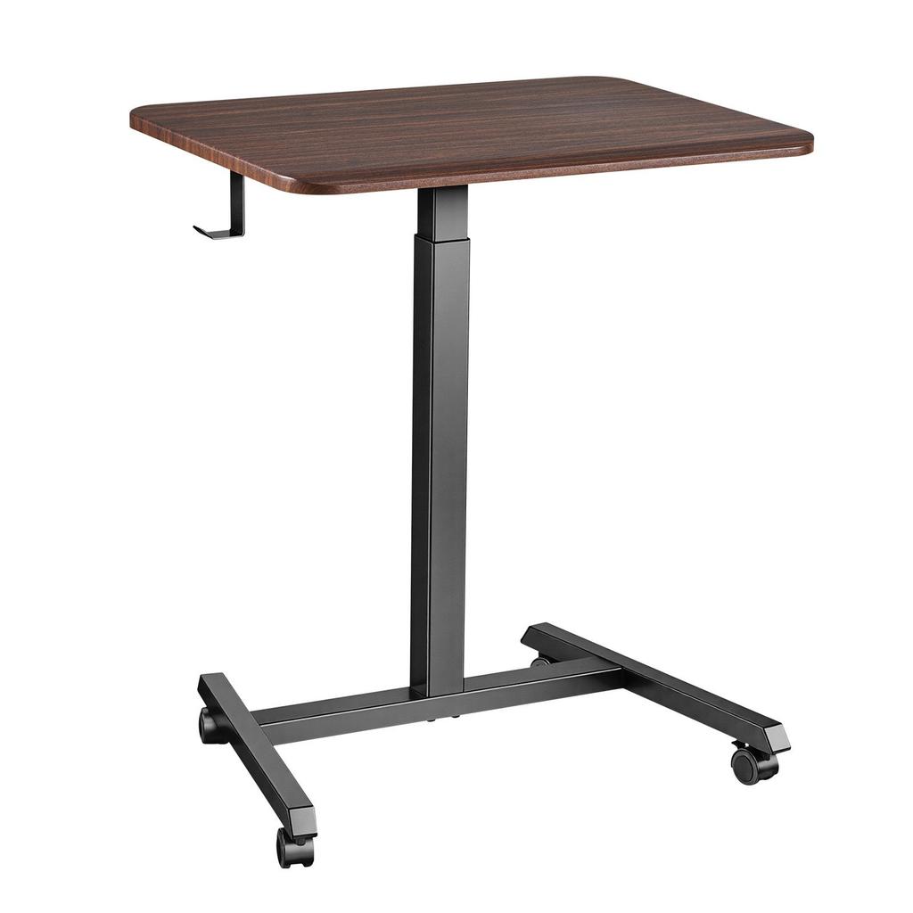 Standing Desk, Adjustable Height Mobile Stand Up Desk with 4 Casters, 650 x 480 mm Small Computer Sit Stand Rolling Workstation with Hook, 15 kg